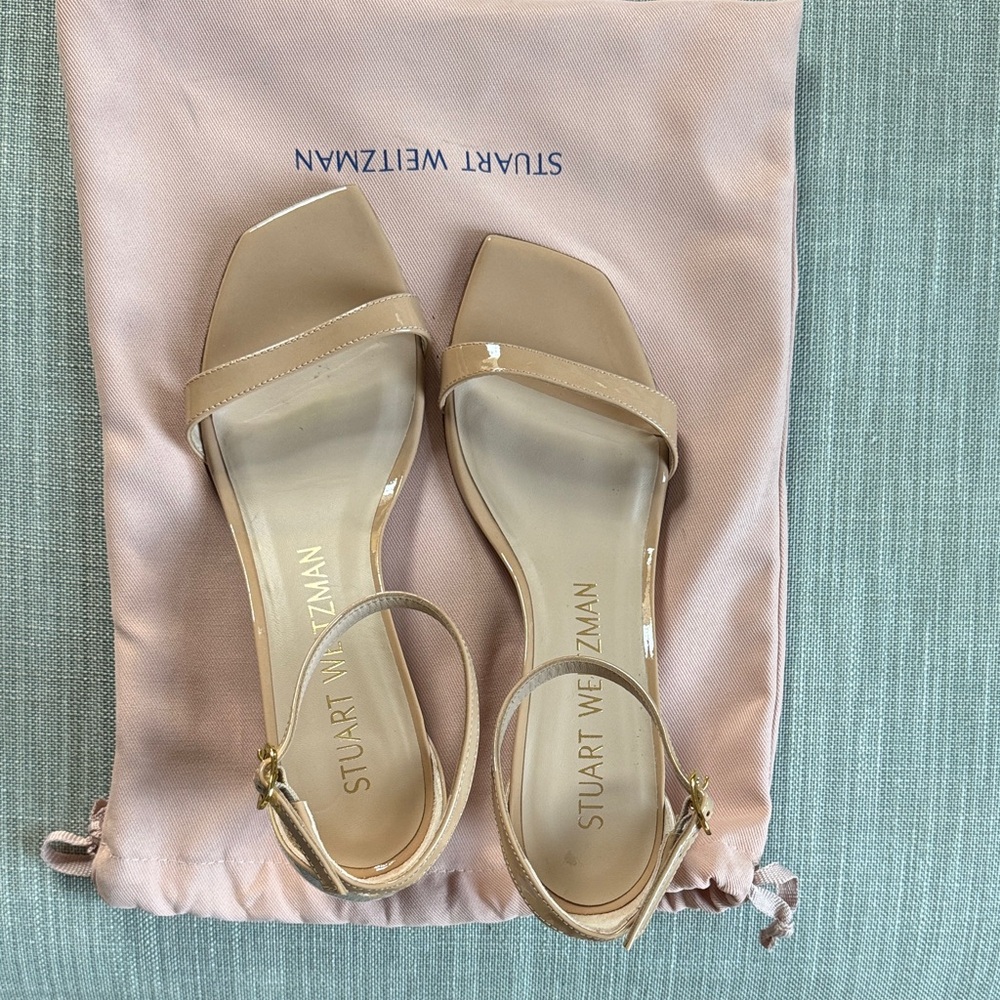 Stuart Weitzman Beige Patent Sandals